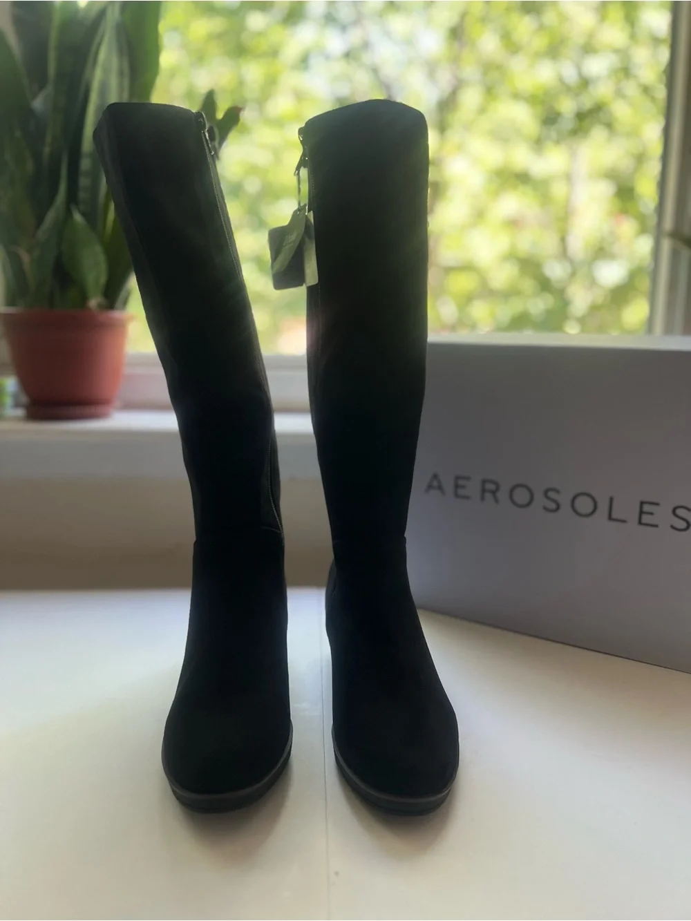 Aerosoles Binocular Women's Wedge Faux Suede Knee-High Boots